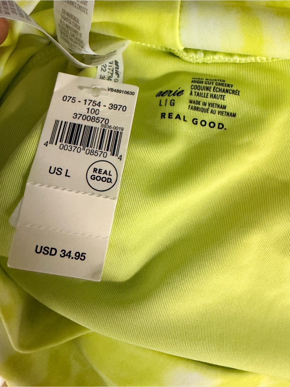 aerie Two-Pack High-Waist Bikini Bottoms - Neon Yellow & Tan Floral - Picture 3 of 6